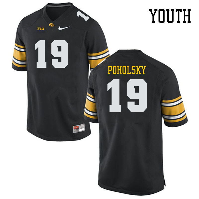 Youth #19 Tommy Poholsky Iowa Hawkeyes College Football Jerseys Stitched Sale-Black